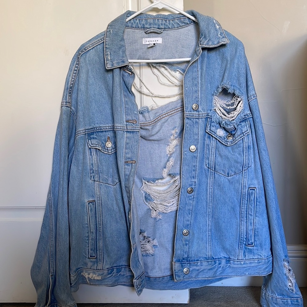 Top shop ripped denim jacket
